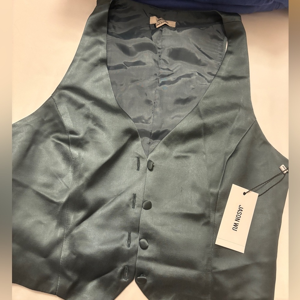 Satin Button-Up Vest